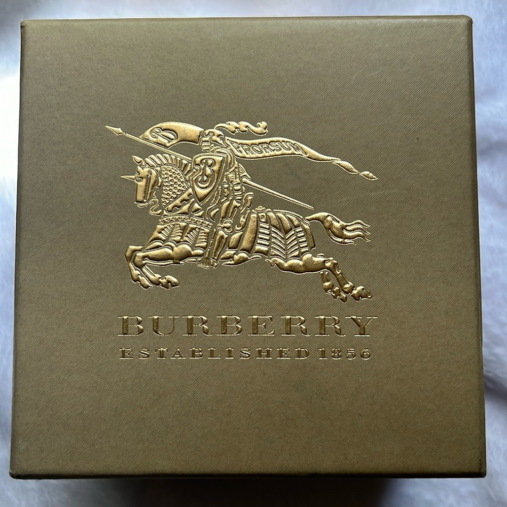 Burberry Empty Watch Presentation Box Case w/ Manual Booklet Authentic Beige
